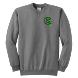 Youth Crewneck Sweatshirt WITH GREEN LOGO