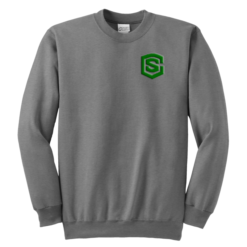 Youth Crewneck Sweatshirt WITH GREEN LOGO