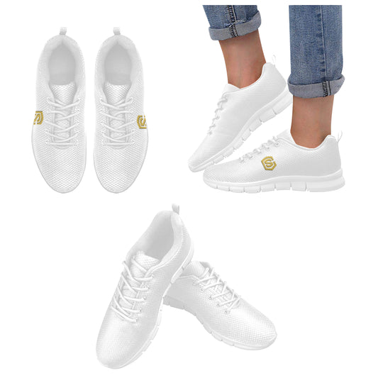 gold logo Women's Breathable Running Shoes (Model 055)