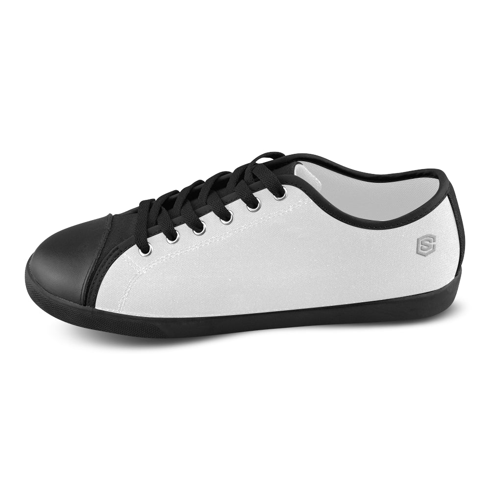 Silver Logo Men's Canvas Shoes (Model 016)