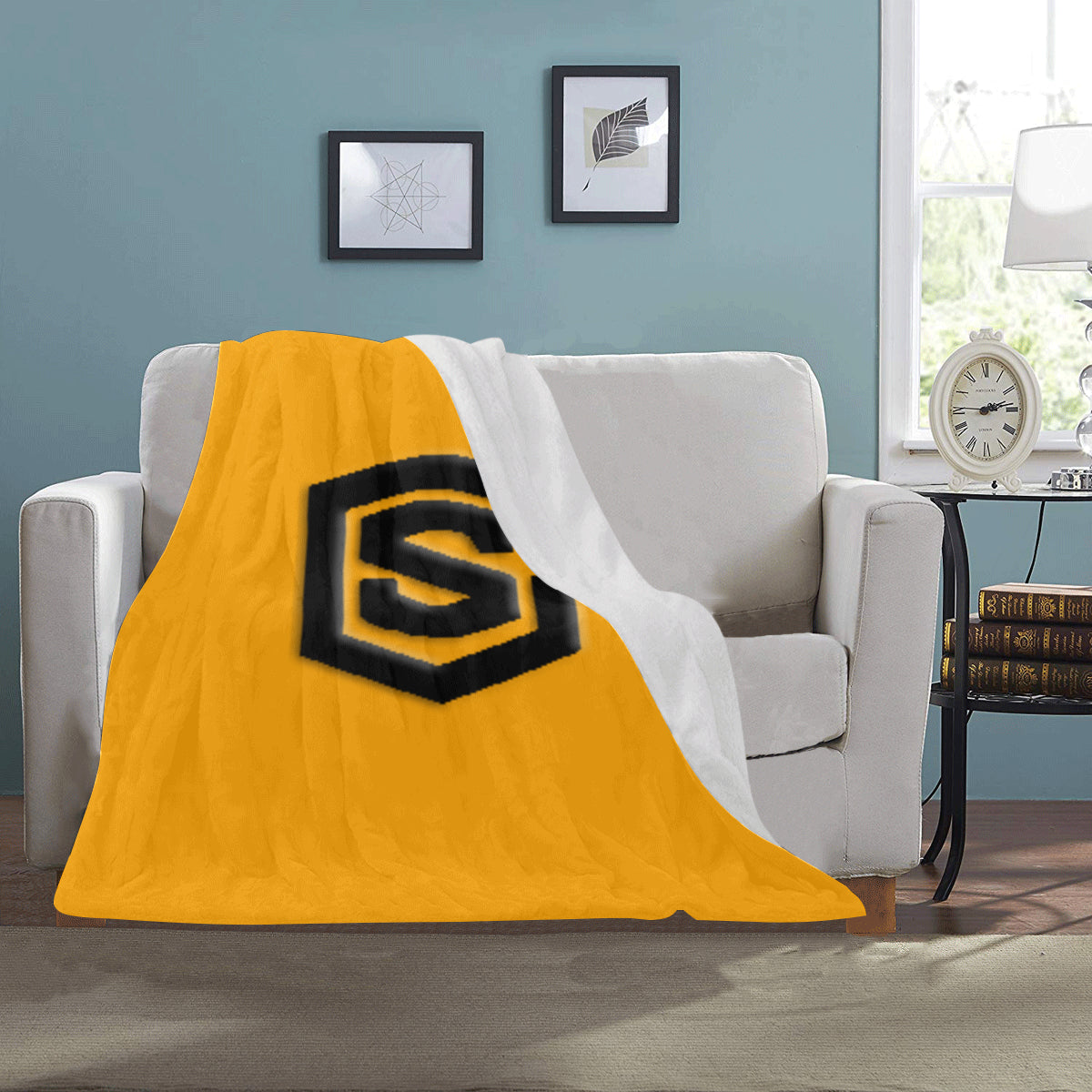 Orange Ultra-Soft Micro Fleece Blanket with Black Logo Ultra-Soft Micro Fleece Blanket 30"x40"