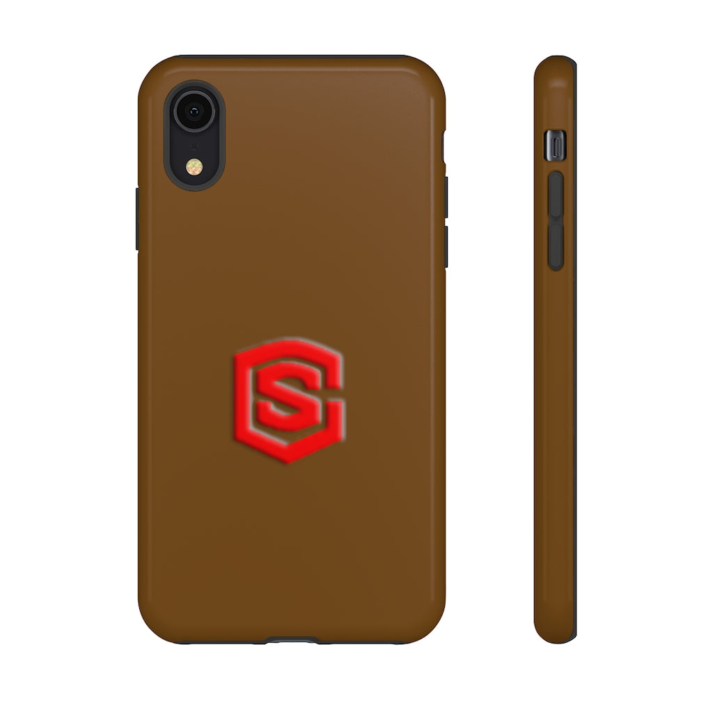 Brown Tough Cases Red Logo