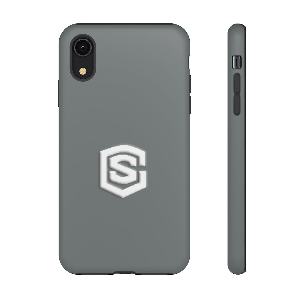 Grey Tough Cases White Logo