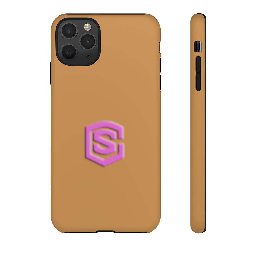 Brown Tough Cases Pink Logo