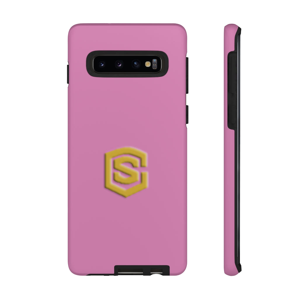 Pink Tough Cases Gold Logo