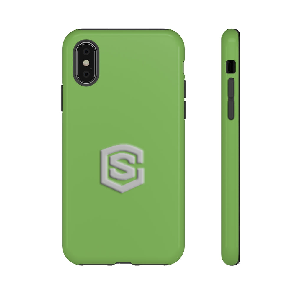 Green Tough Cases Silver Logo