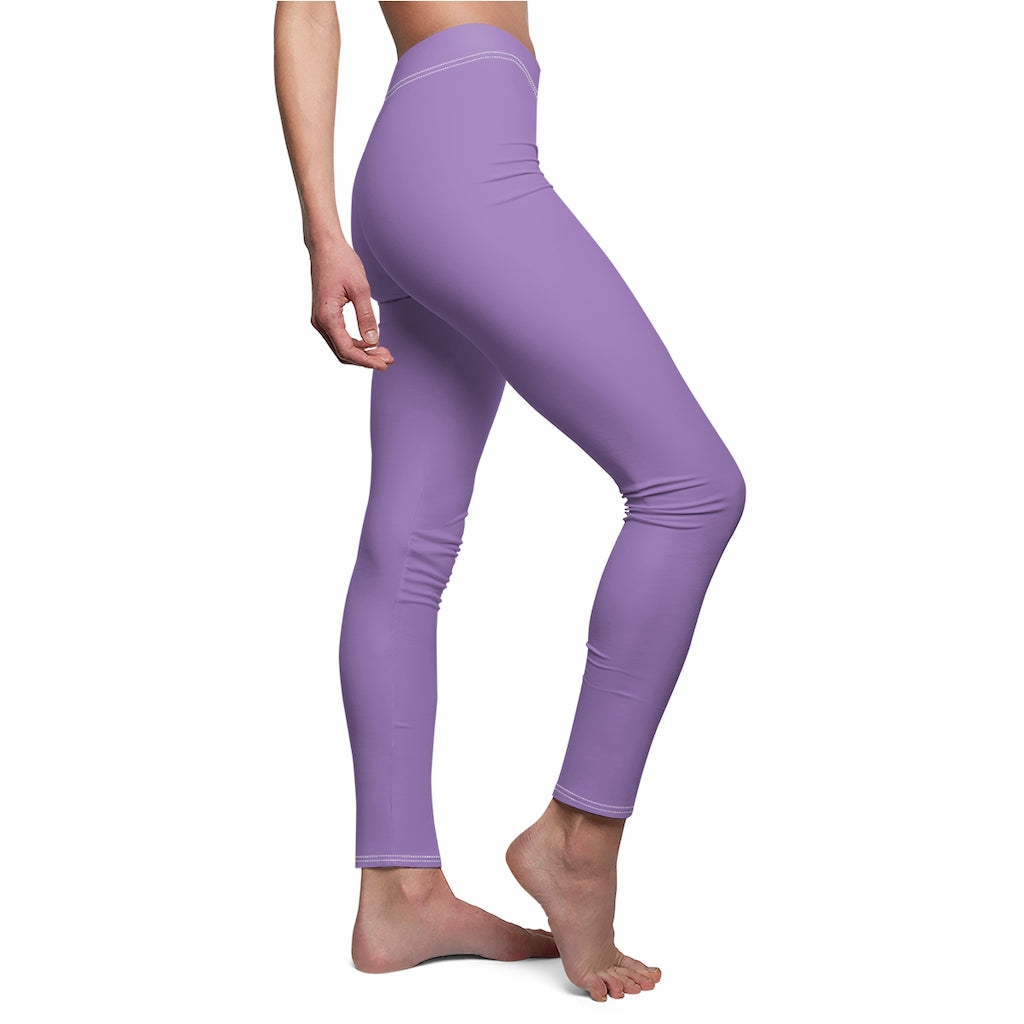 Purple Women's Cut & Sew Casual Leggings Red logo