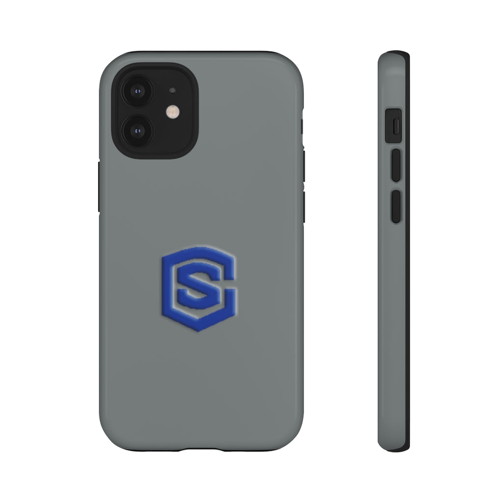 Grey Tough Cases Blue Logo