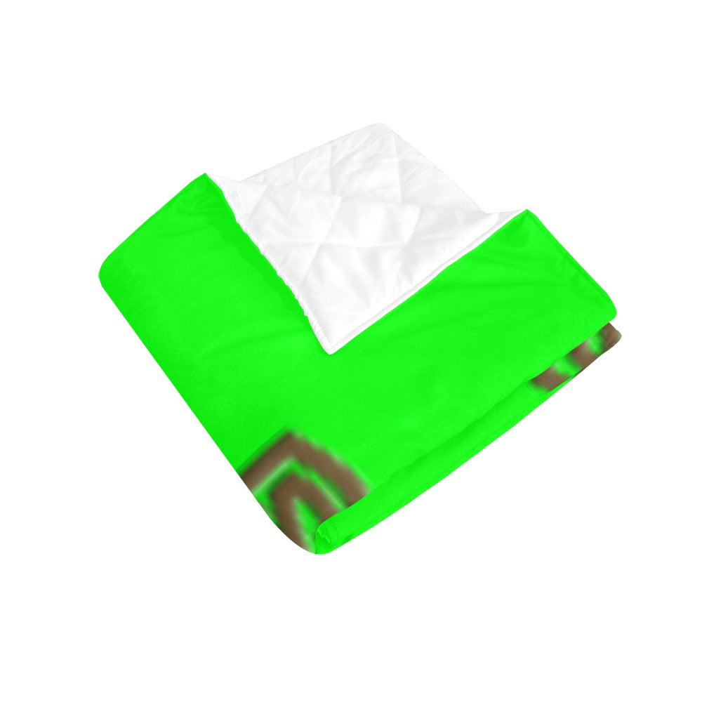 Green Custom Quilt with Brown Logo Custom Quilt  70" x 80"