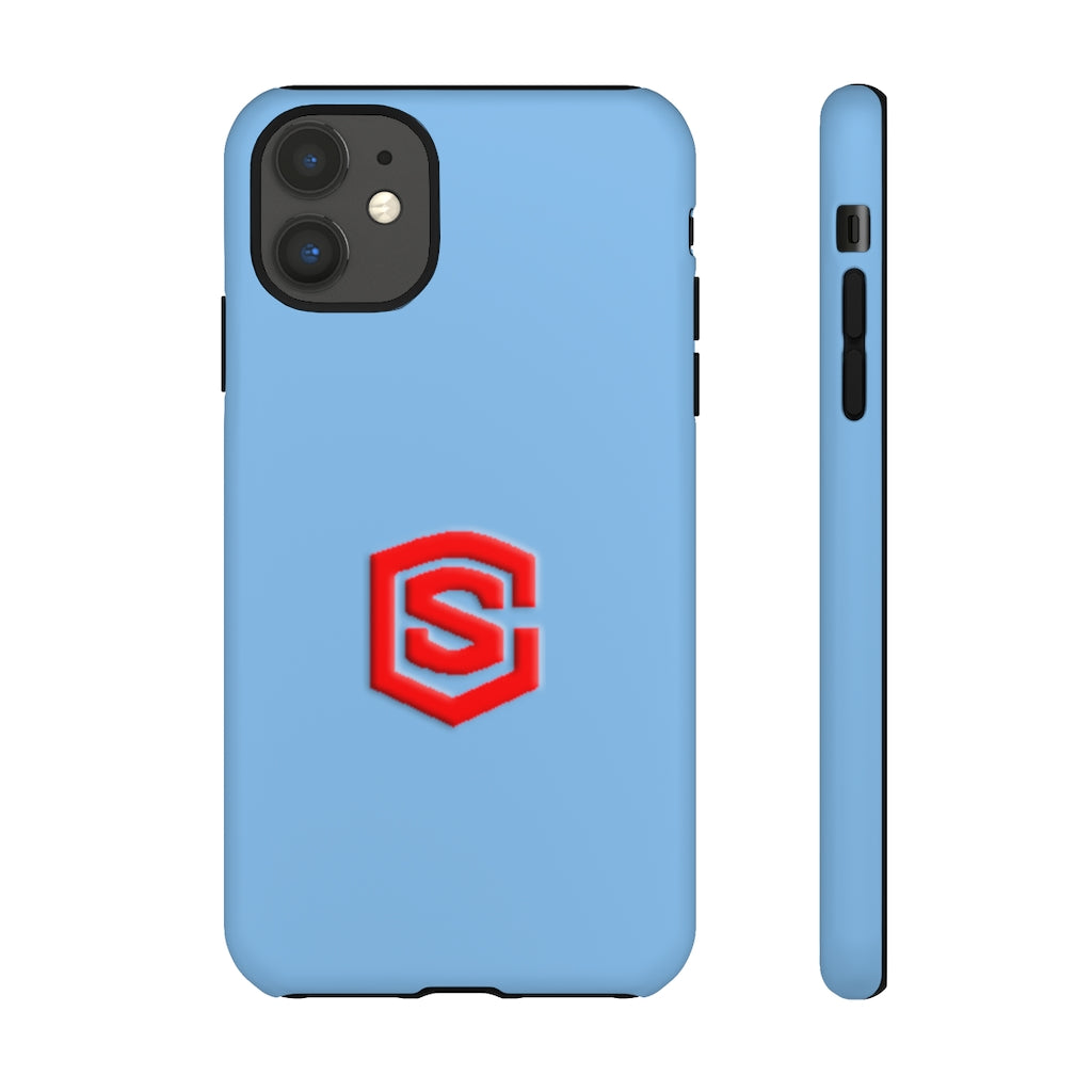 Blue Tough Cases Red Logo