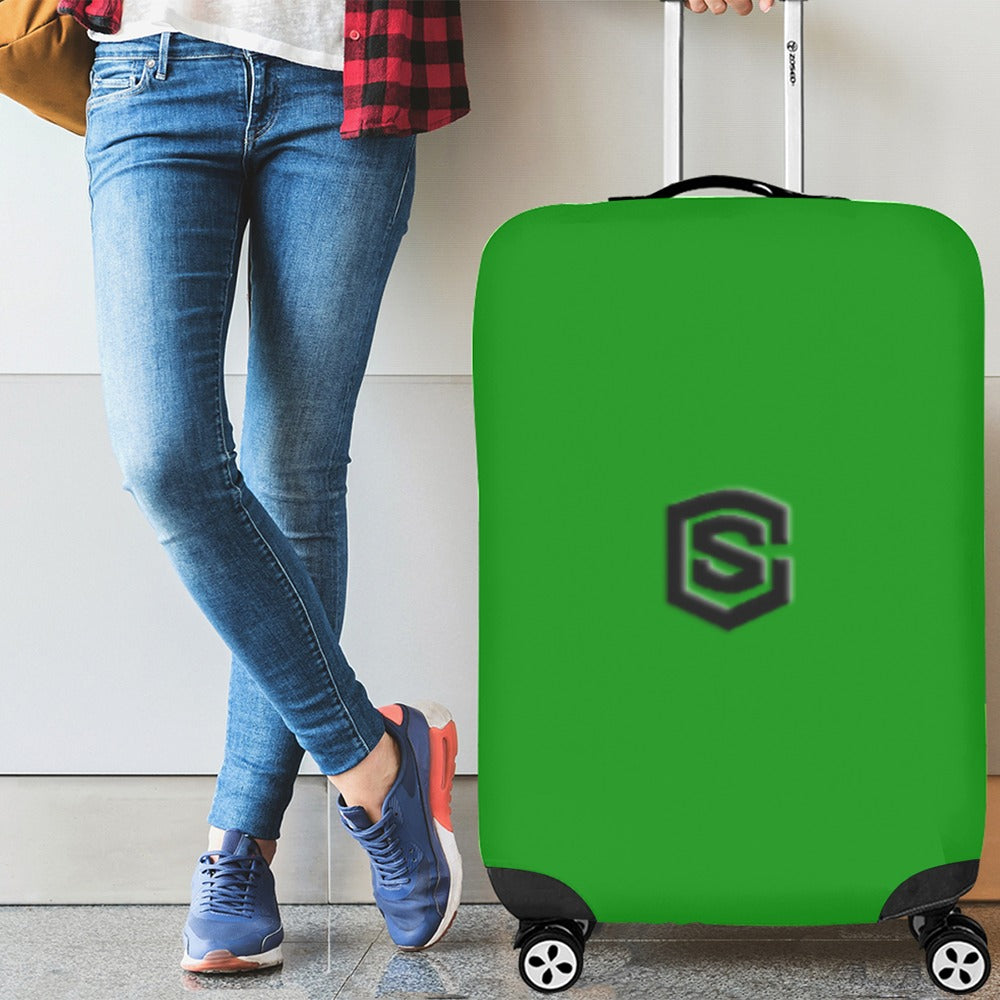 GREEN LUGGAGE COVER WITH BLACK LOGO Luggage Cover (Large Size) (26"-28")