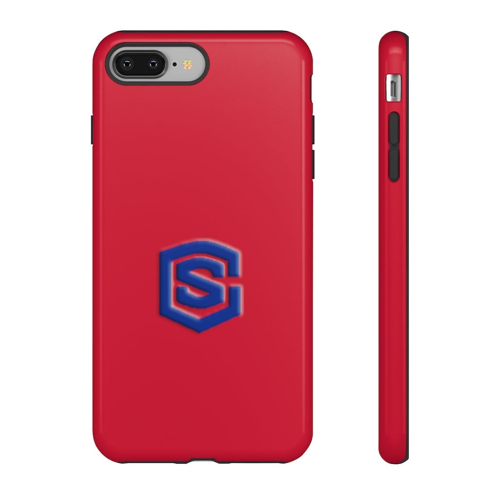 Red Tough Cases Blue Logo