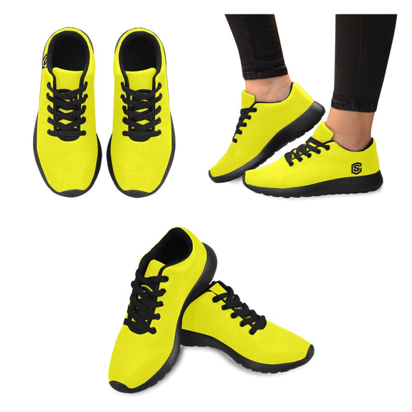 YELLOW KID SNEAKER WITH BLACK LOGO Kid's Sneakers (Little Kid / Big Kid) (Model020)