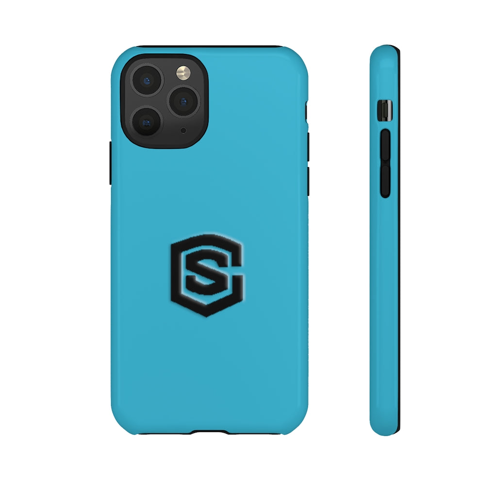 Blue Tough Cases Black Logo
