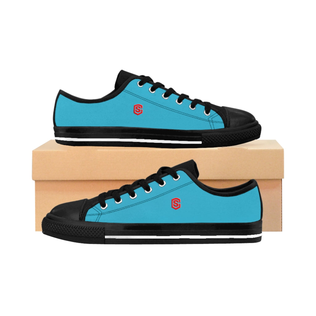 blue Men's Sneakers - red logo