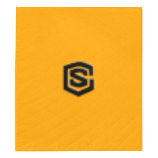 Orange Quilt with Black Logo Custom Quilt  70" x 80"