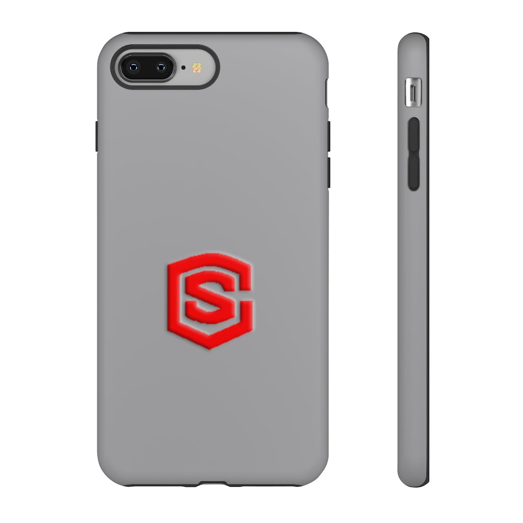 Grey Tough Cases Red Logo