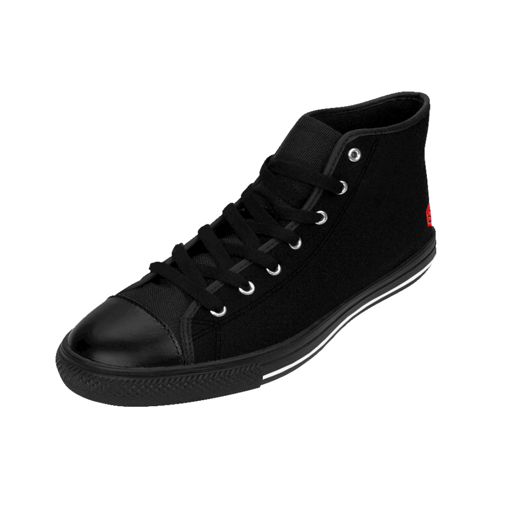 Black Women's High-top Sneakers Red logo