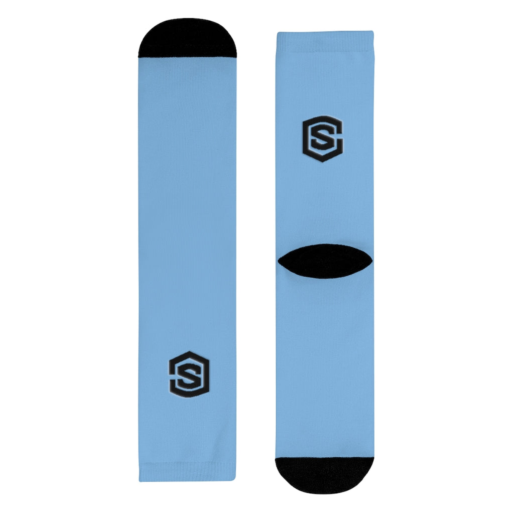 Blue Sublimation Crew Socks (EU) Blue Logo