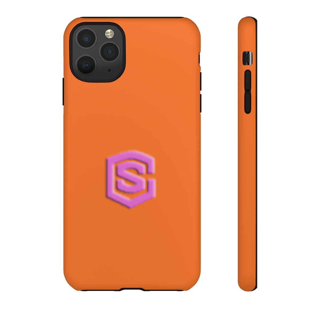 Orange Tough Cases Pink Logo