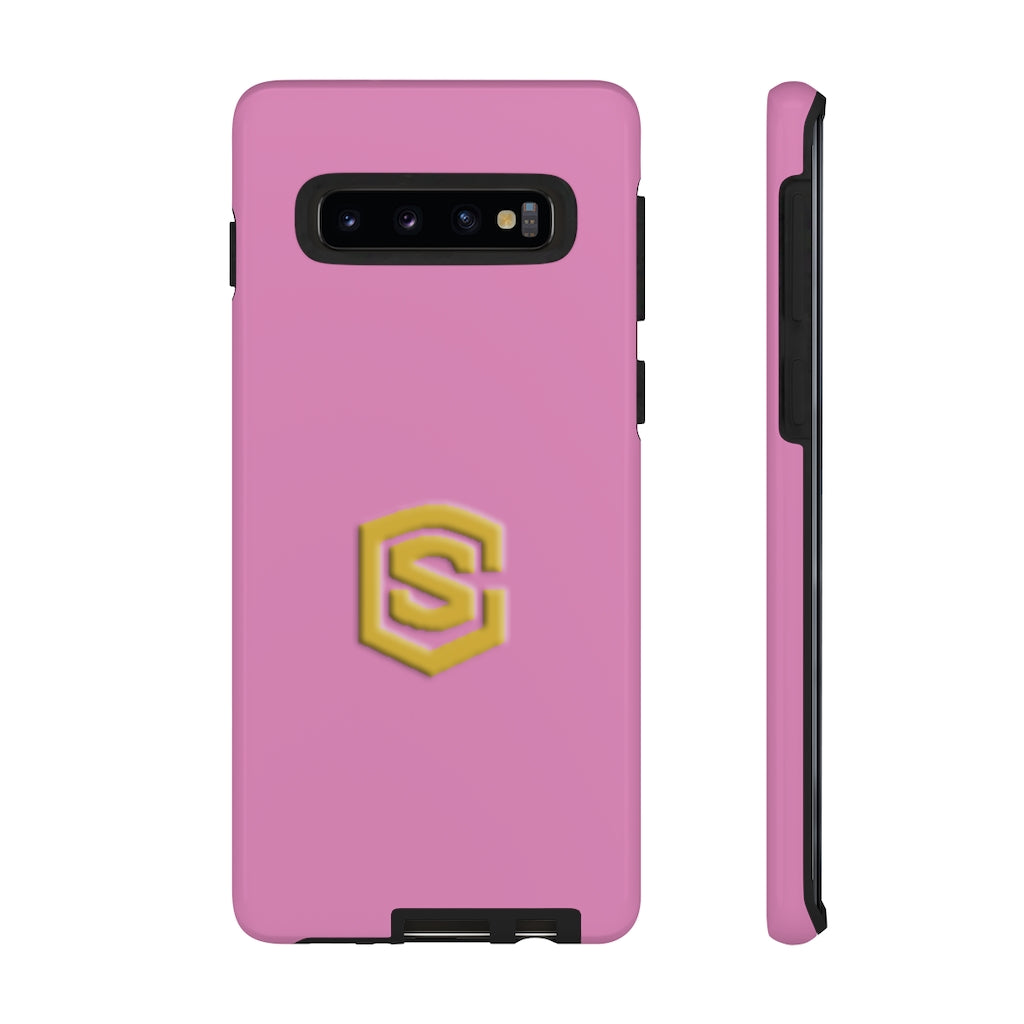 Pink Tough Cases Gold Logo
