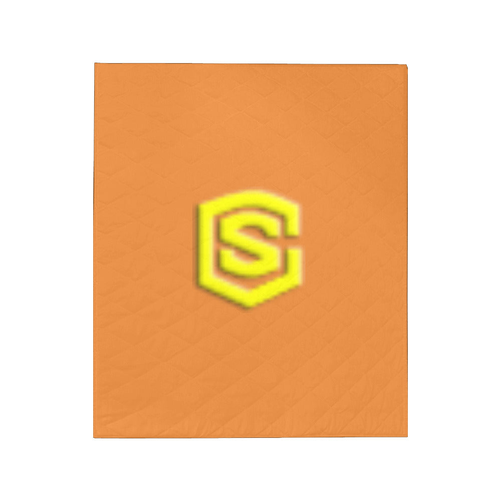 Orange Custom Quilt Yellow Logo Custom Quilt 50" x 60"