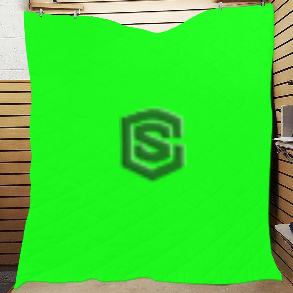 Green Quilt with Green Logo Custom Quilt  70" x 80"