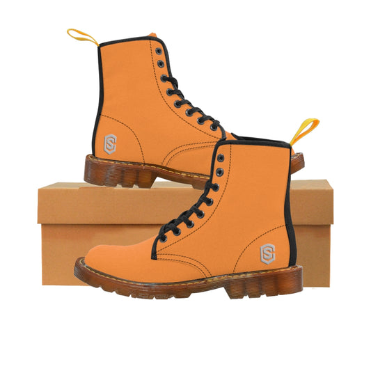 Orange Men's Canvas Boots Silver Logo
