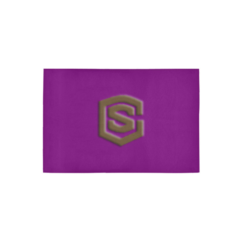 Purple Door Mat with Brown Logo Doormat 24" x 16" (Sponge Material)