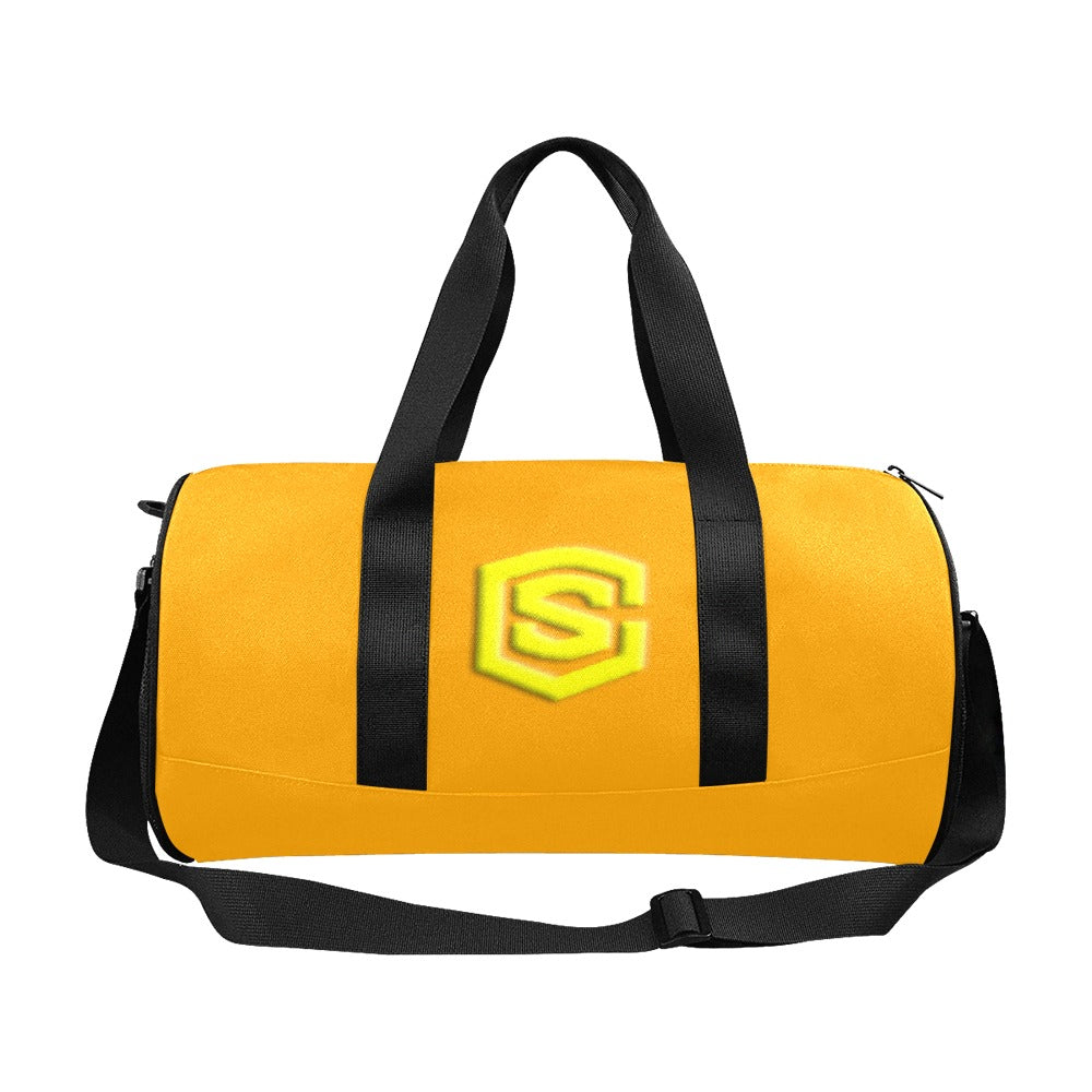 ORANGE TRAVEL BAG WITH YELLOW LOGO Travel Duffel Bags (Model 1679)