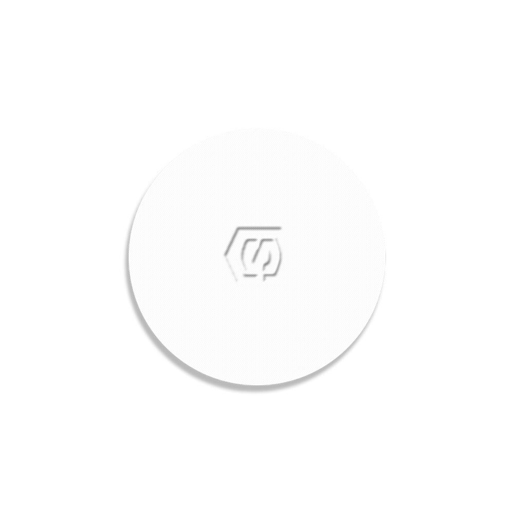 White Round Coaster with White Logo Round Coaster
