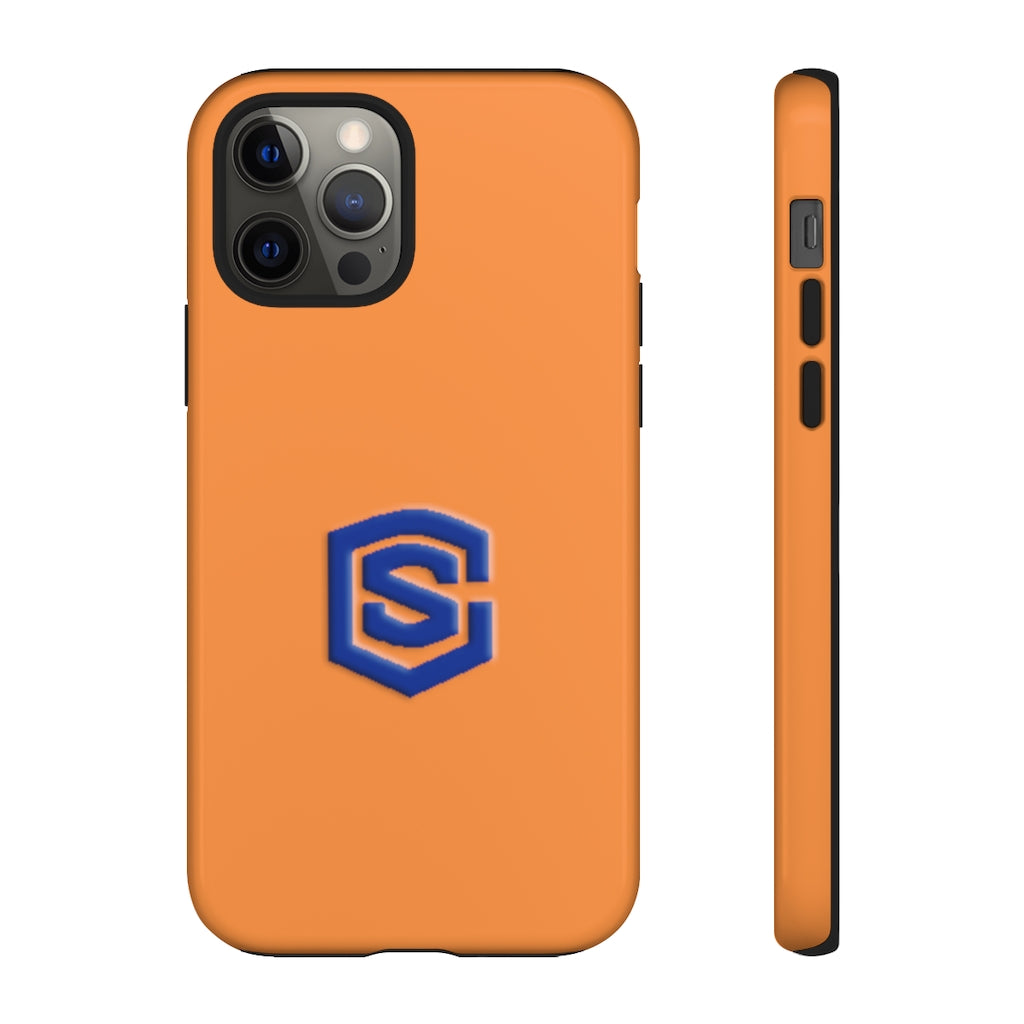 Orange Tough Cases Blue Logo