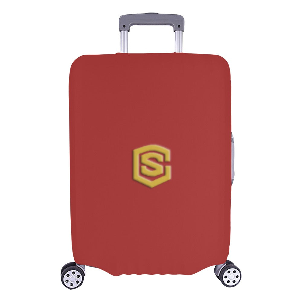 BROWN LUGGAGE COVER WITH GOLD LOGO Luggage Cover (Large Size) (26"-28")