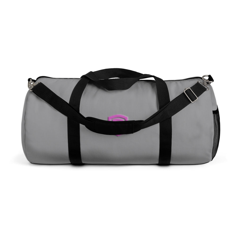 Grey Duffel Bag Pink Logo