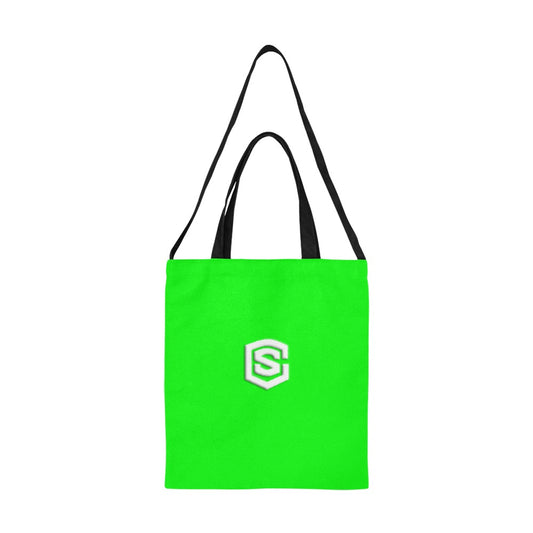 Green All Over Print Canvas Tote Bag With White Logo All Over Print Canvas Tote Bag(Model1698)(Medium)