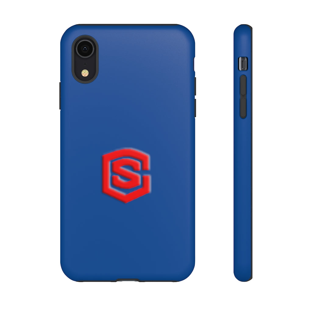 Blue Tough Cases Red Logo