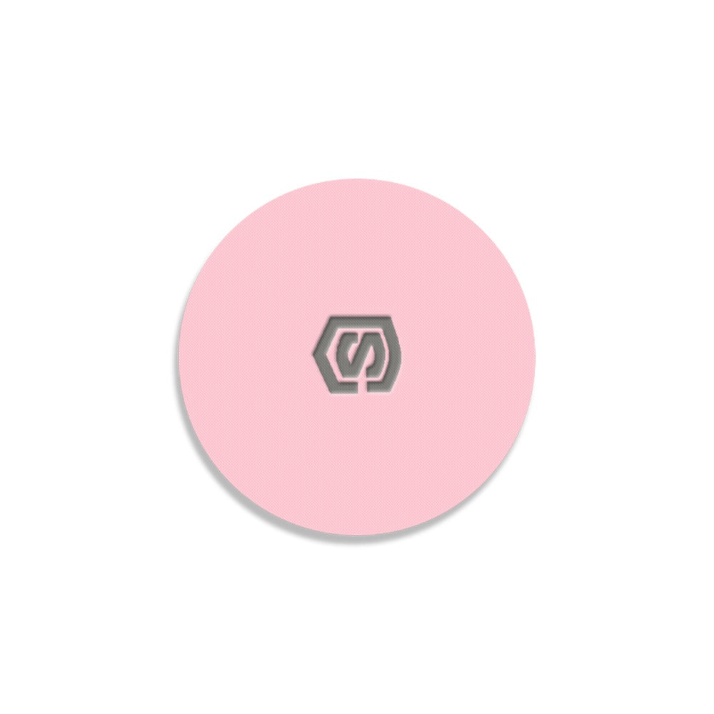 Pink Round Coaster with Gray Logo Round Coaster