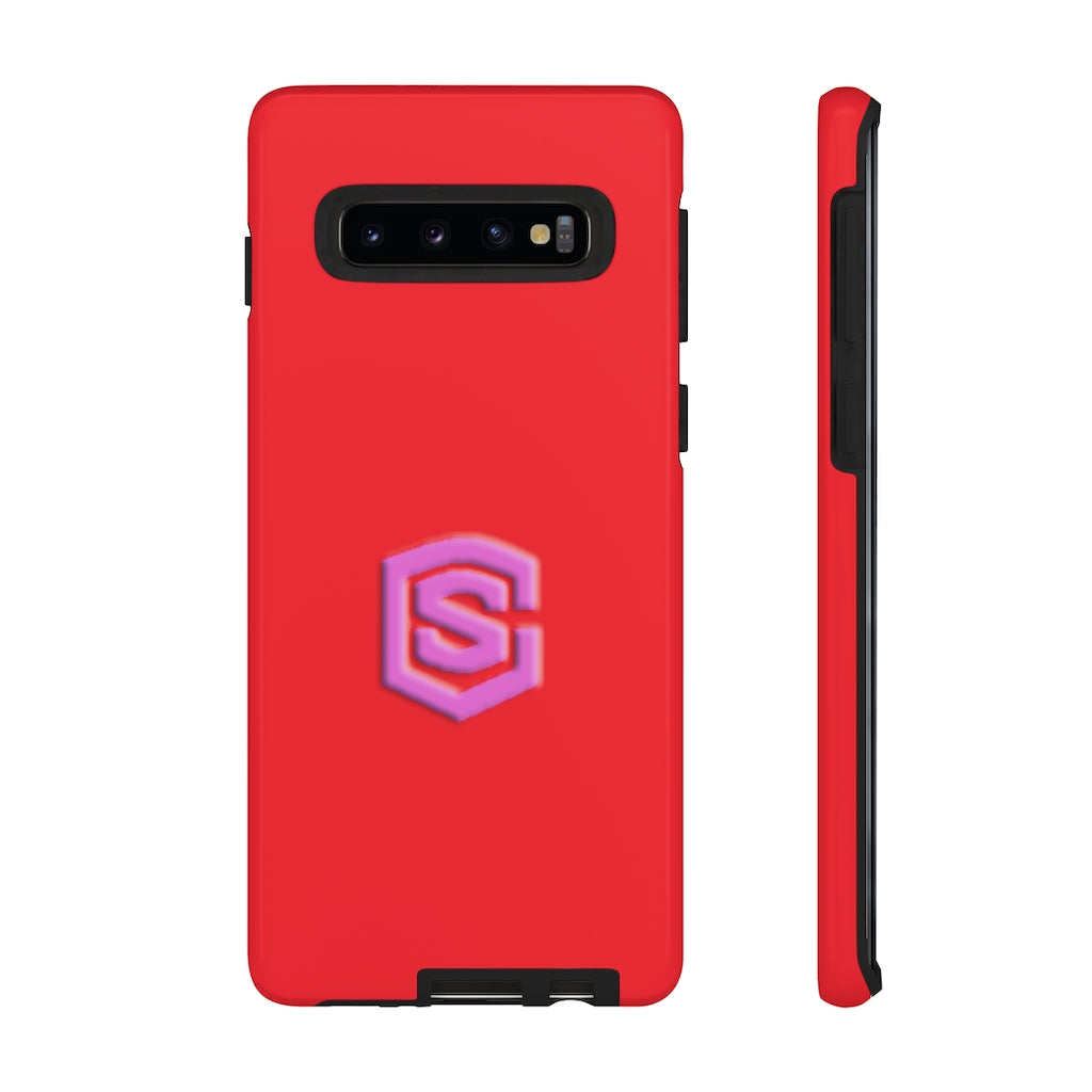 Red Tough Cases Pink Logo