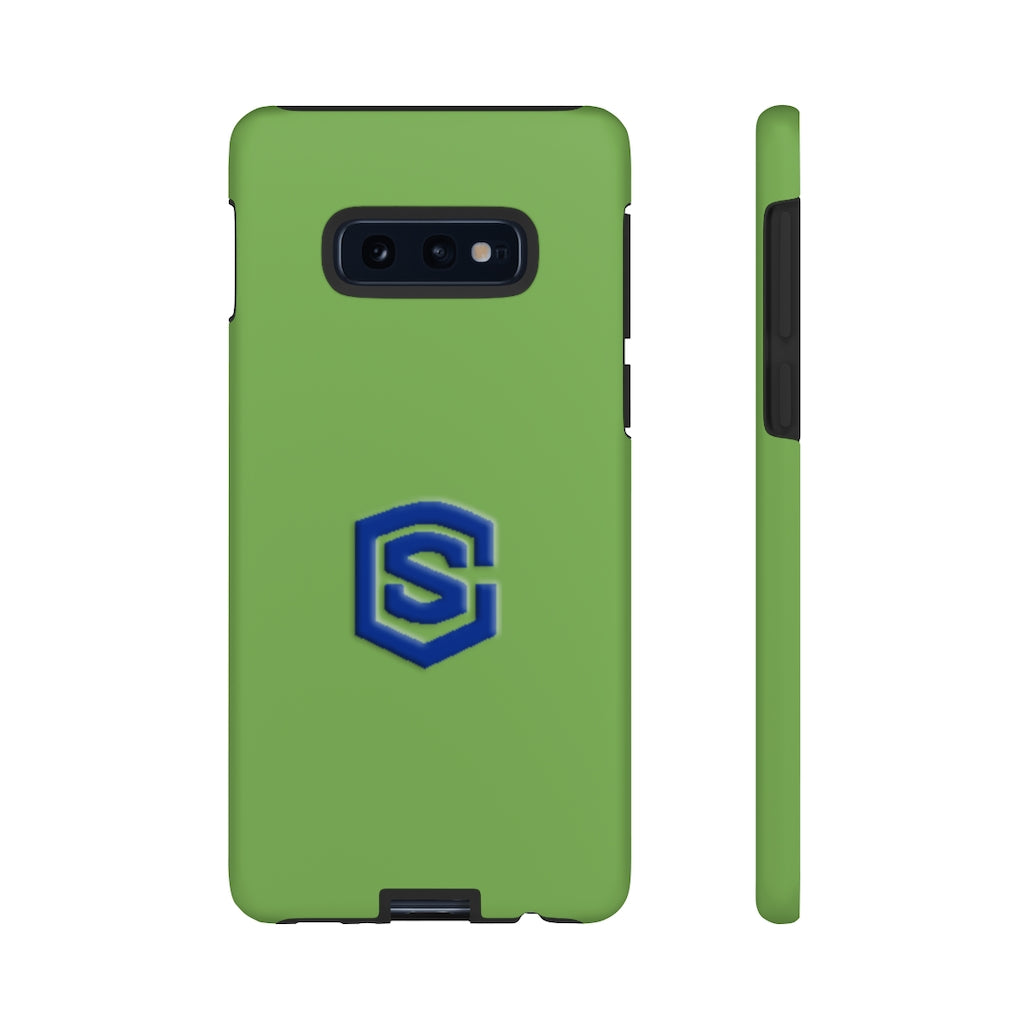 Green Tough Cases Blue Logo