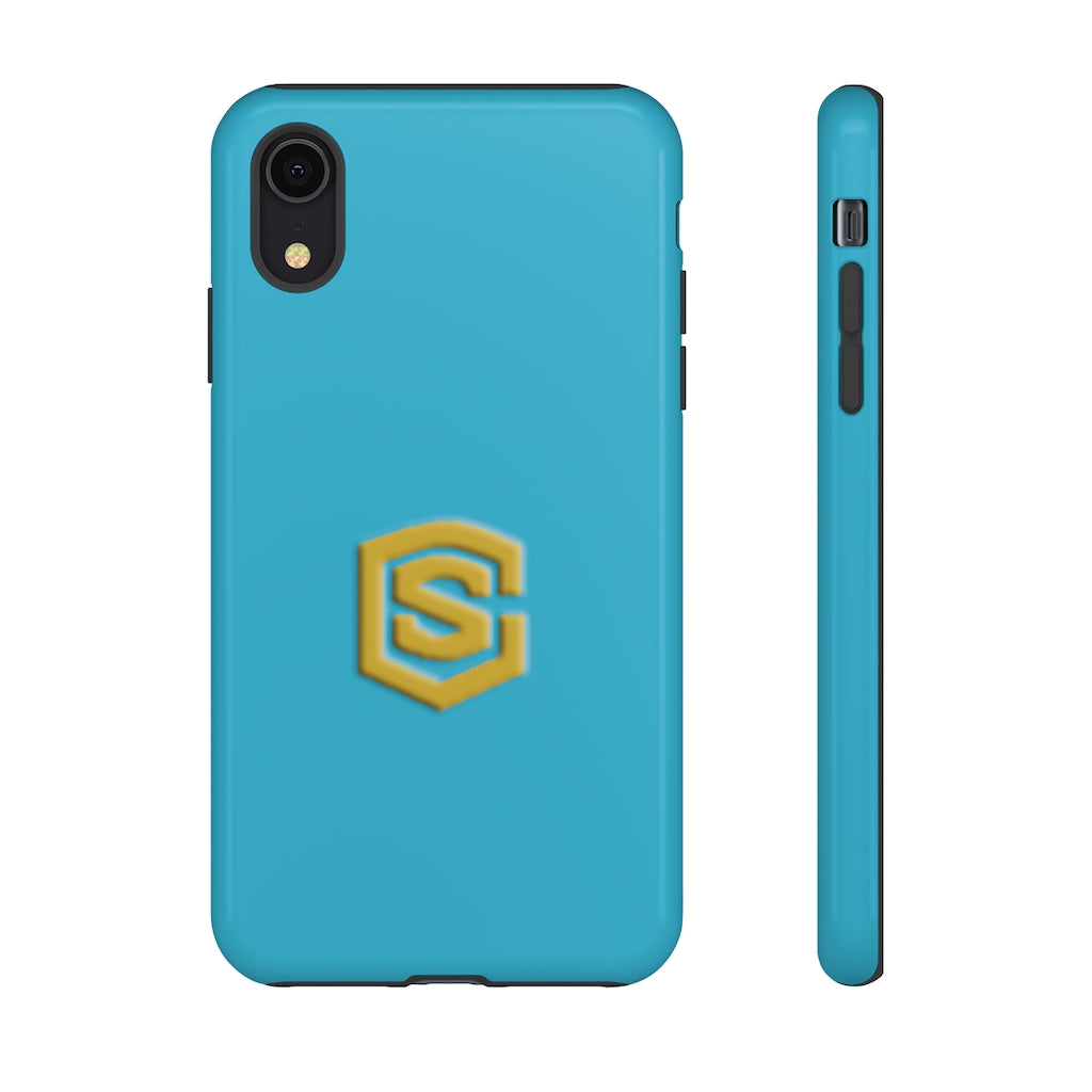 Blue Tough Cases Gold Logo