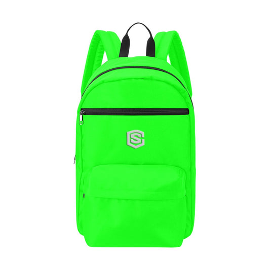 Green Travel Backpack With Silver Logo Travel Backpack(Large Capacity)(Model 1691)