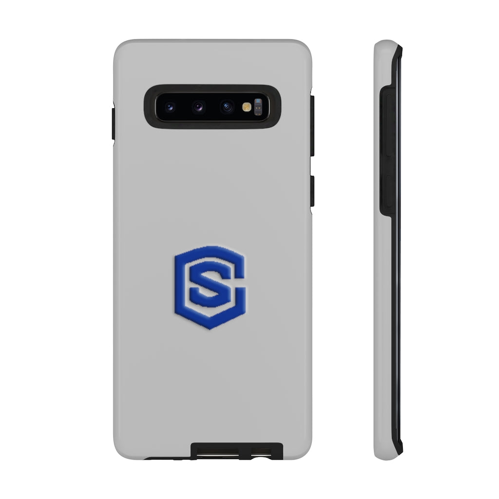 Grey Tough Cases Blue Logo