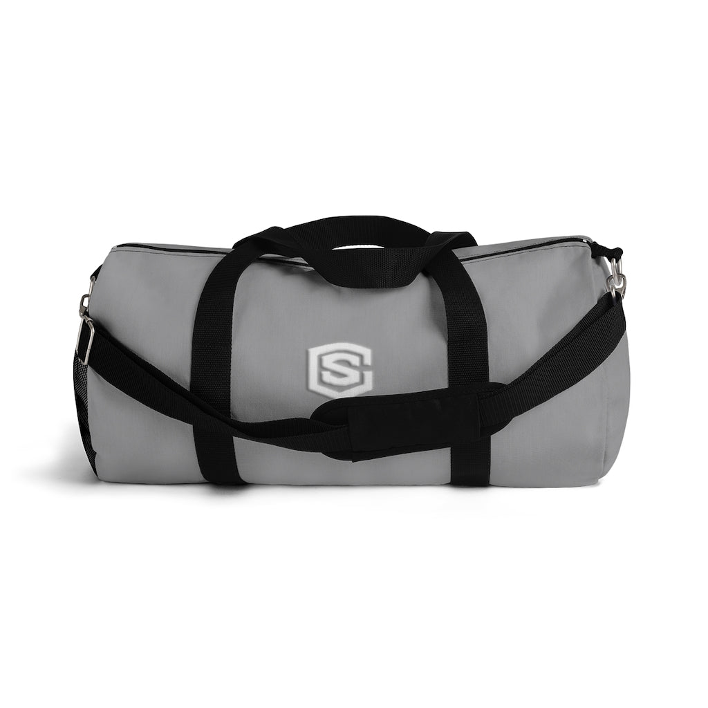 Grey Duffel Bag White Logo