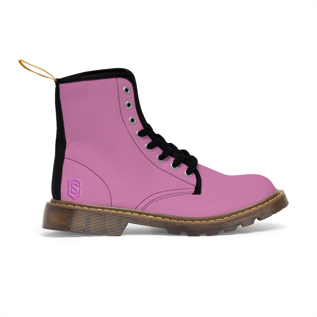 Pink Men's Canvas Boots Violet Logo