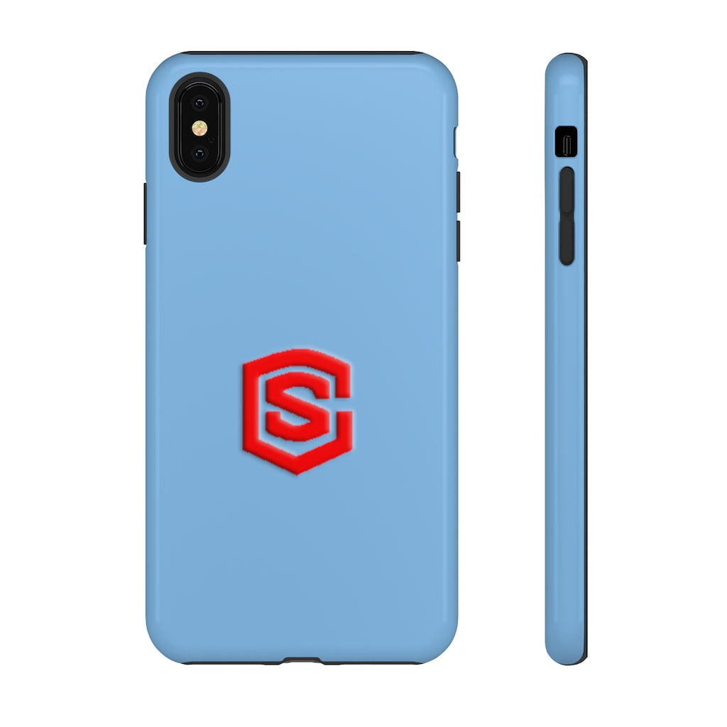 Blue Tough Cases Red Logo