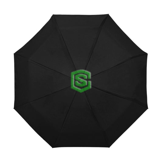 Black Anti-UV Automatic Umbrella With Green Logo Anti-UV Automatic Umbrella(Outside Printing)(Model U09)