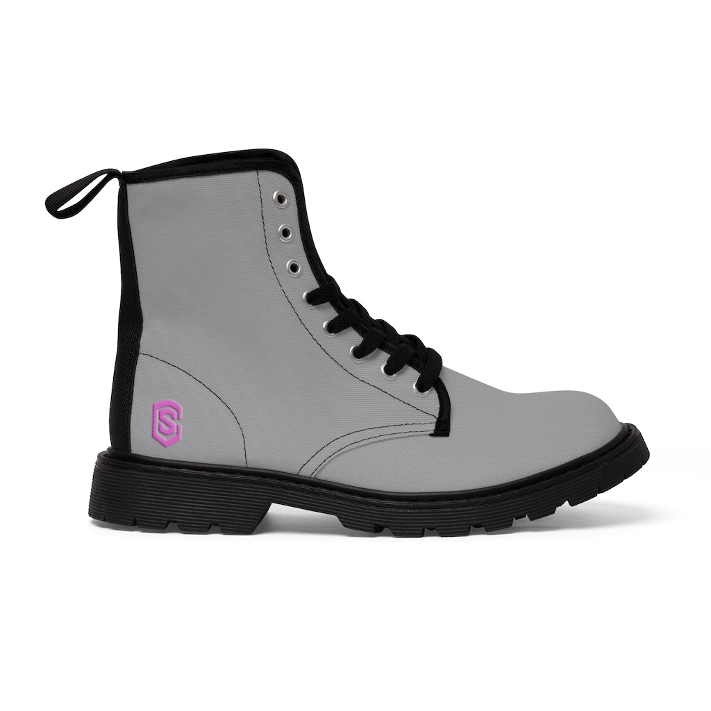 Grey Men's Canvas Boots pink Logo