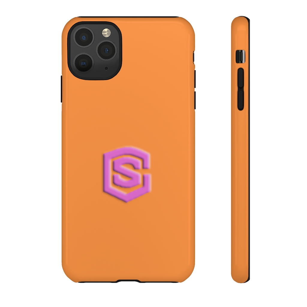 Orange Tough Cases Pink Logo
