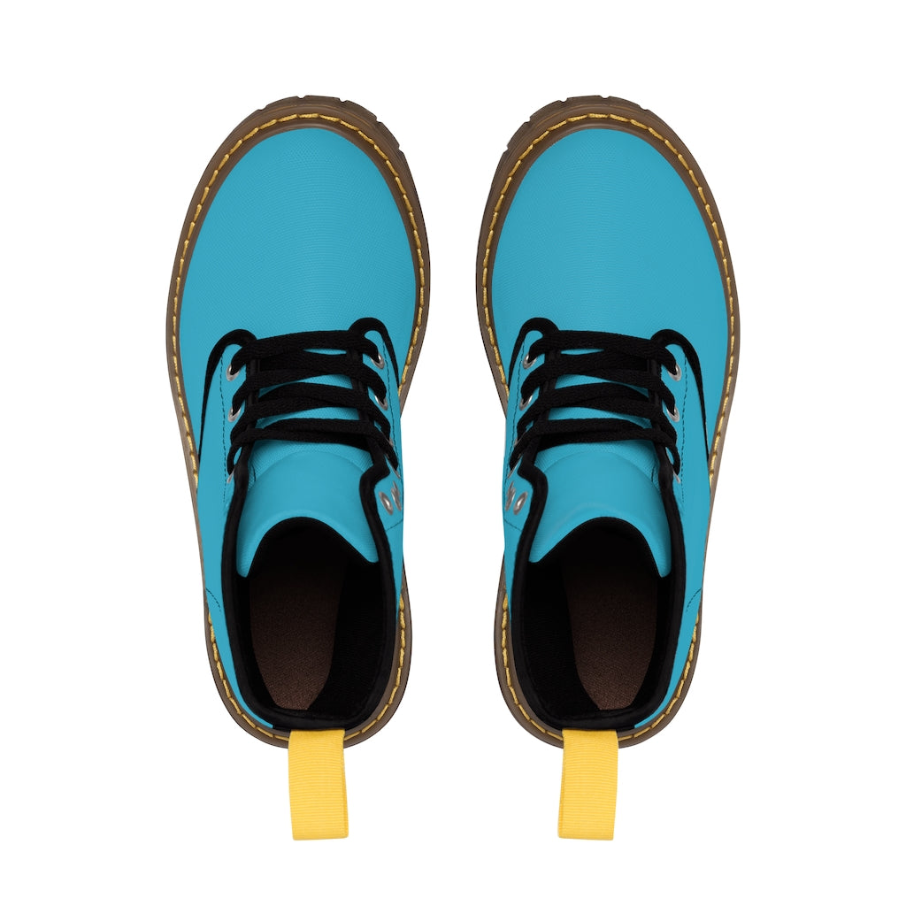 Blue Men's Canvas Boots Gold Logo