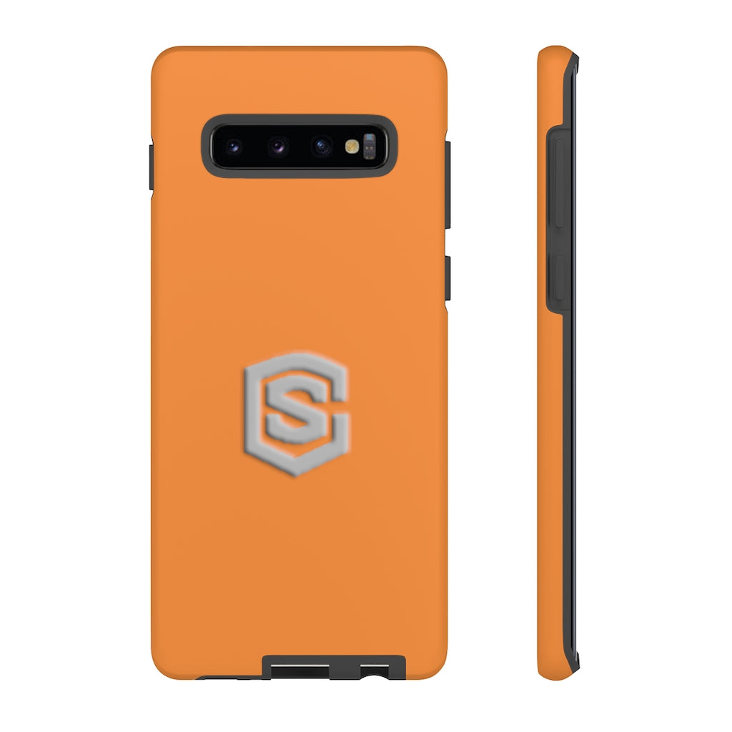 Orange Tough Cases Silver Logo